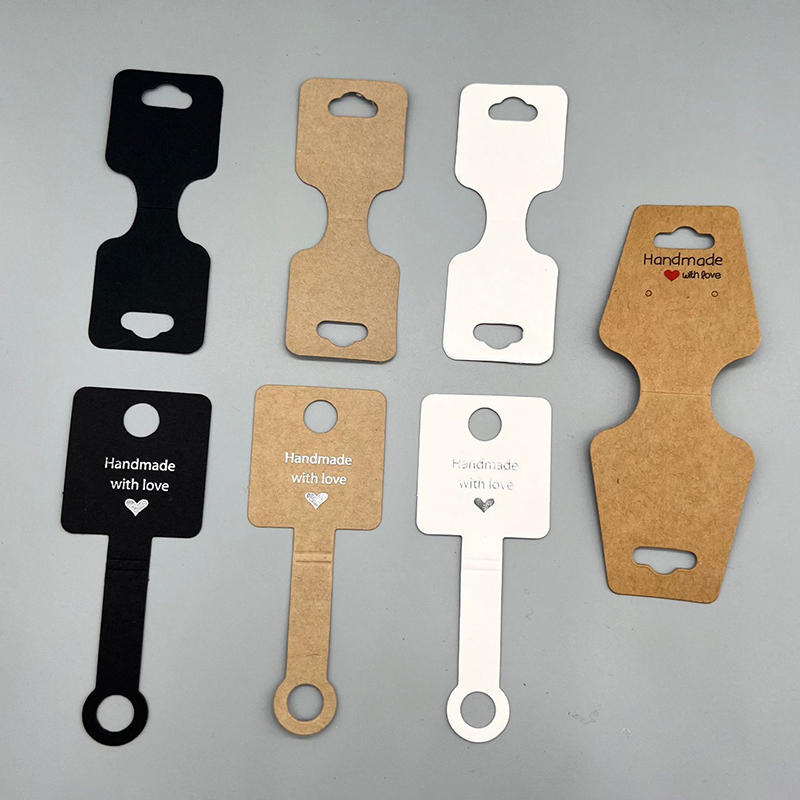 100PCS Sturdy Jewelry Hanging Displays Cards Creative Foldable Jewelry Paper Cards for Necklace Bracelet Earrings Keychain