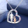 Älskar dig för alltid Färgstark Diamanthjärta Hänge Halsband Dam Smycken Cover