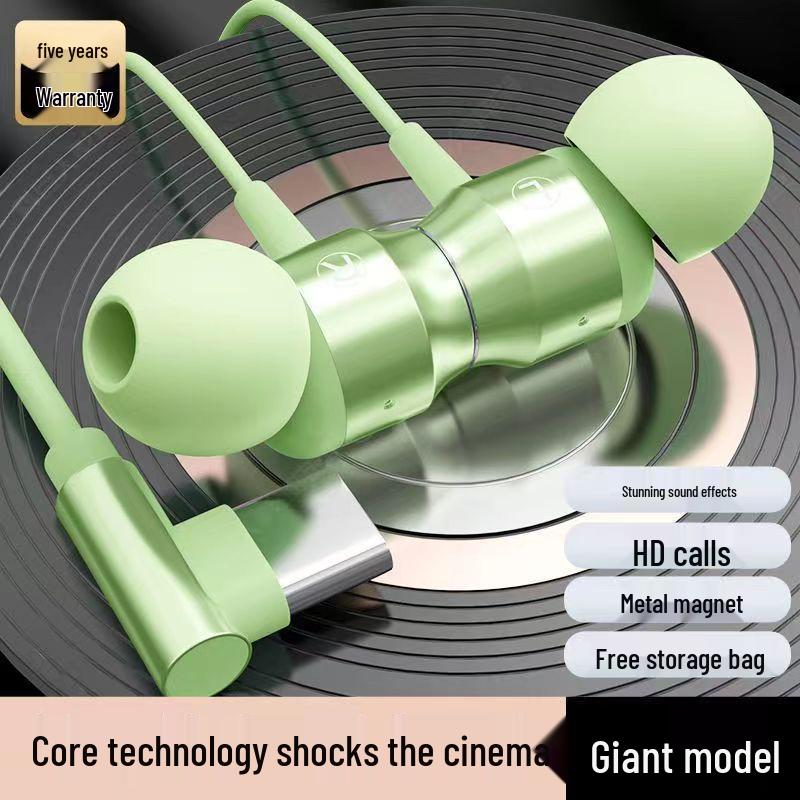 Metal Magnetic Type-C In-Ear Earphones with Heavy Bass and Wired Control – Ideal for E-sports and Gaming