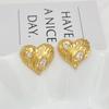 French Earrings Cold Wind Love Heart Zircon Inlaid Stud Earrings