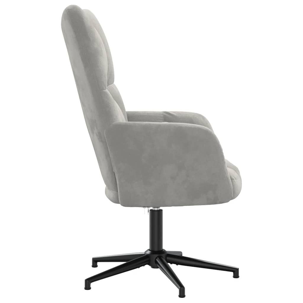 Vidaxl Armchair, Light Gray, Upholstered In Velvet