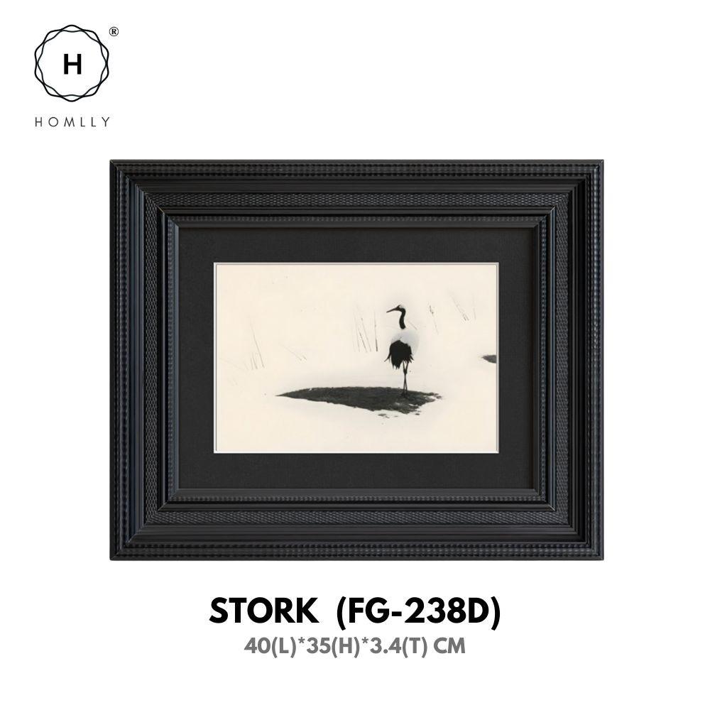 

Homlly Минималистичная Европейская Винтажная Декоративная Картина в Черной Раме (40x35см) STORK FG-238D