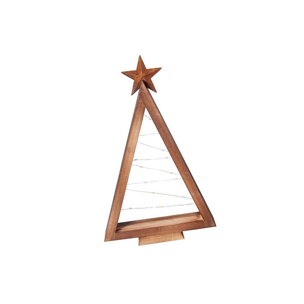 Lighting up Wood Christmas Tree Desktop Ornament Festival Tree For Tabletop Mantels Shelf Display Holiday Decoration