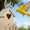 Small Wooden Bird Nest Breeding Box For Courtyard And Terraces Decoration Safe Shelter House For Feathered Bird