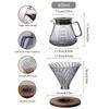 Elegant Diamond-Patterned Pour Over Coffee Maker with Reusable Filter - Clear Glass Carafe, Heat-Resistant & Easy to Clean