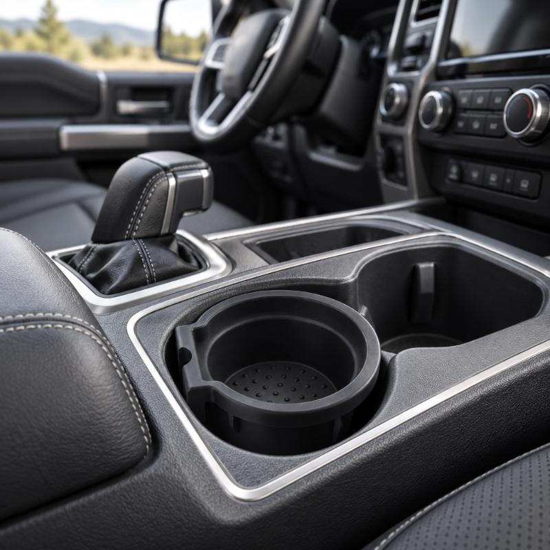 Embedded Center Console Cup Holder Replacement for 2005-2019 with Cylindrical Black Cup Well, Visible Mounting Section, and References 96975-EA000 and