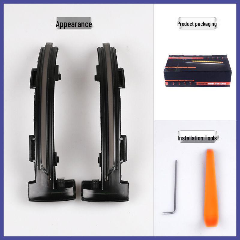 Compatible with VW T-Cross, Skoda Octavia PRO, Superb, and Hao Rui: Reversing Mirror with Blue Flowing Turn Signal.
