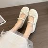 French Flat-bottomed Ballet Single Shoes Female 2025 New Temperament Bow Fairy Style Word Belt Mary Jane Shoes