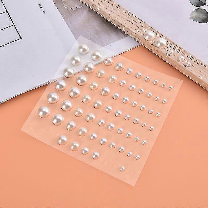 1 Sheet Plastic Semi-circular Pearl Decoration Stickers for DIY Crafts Nail Art