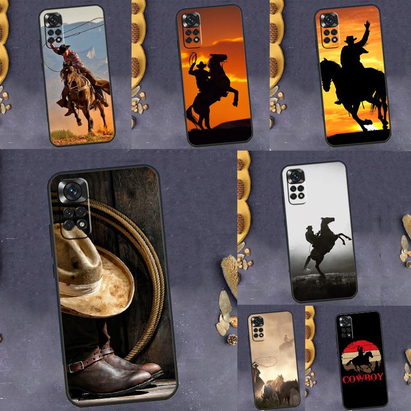 Rodeo Cowboy Lasso Horses For Xiaomi Redmi 9A 9C 9T 10C 12C Cover For Redmi Note 9 8 10 11 12 Pro 10S 11S 12S Case