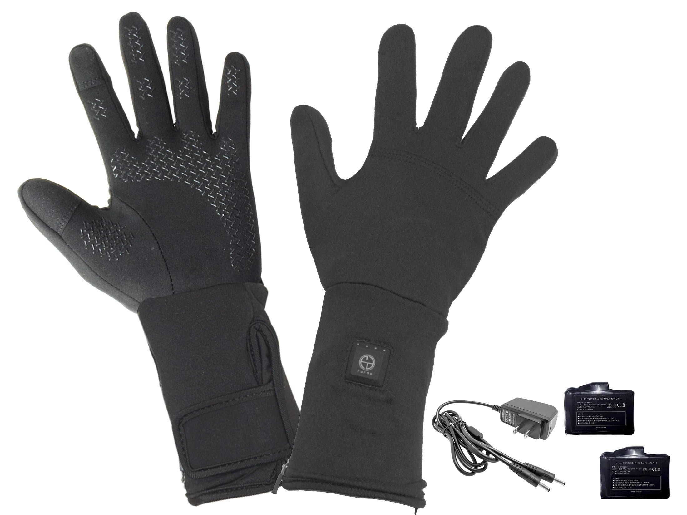 

Furdo Electric Heated Size High Inner Gloves for Long Outdoor and Cold Weather Protection Gloves, Small, Unisex, Rechargeable, 7.4V, Power, Thin, чёрный