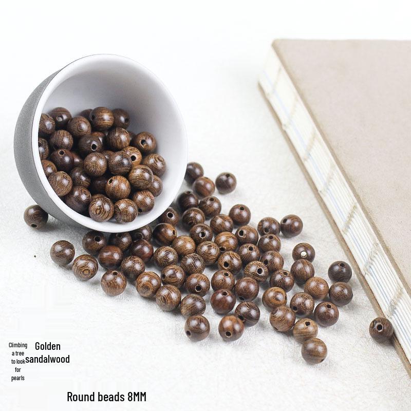 

Золотой сандал 8 мм россыпь бусин для самодельных буддийских молитвенных браслетов - 108 аксессуаров