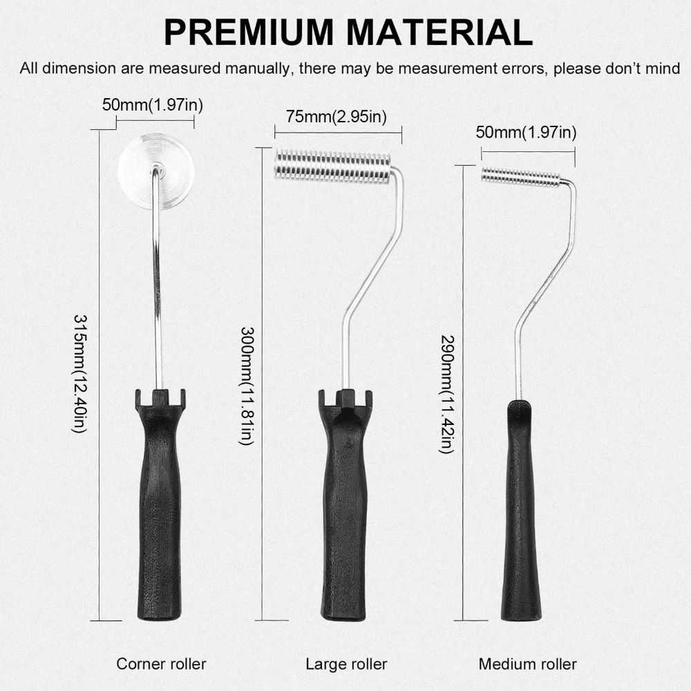 3pcs/set Multifunctional Fiberglass Roller Tools Wear Resistant Laminating Roller  Construction
