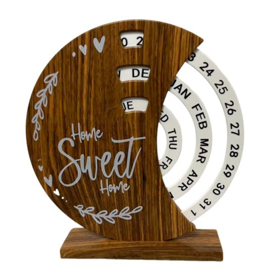 Creative Perpetual Calendar, 3 Layer Rotating Date Desk Decor, Vintage Monthly Calendar for Home Office