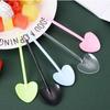 100PCS Food Grade Disposable Spoons Thickened Portable Heart-shaped Spoons Lightweight Ice Cream Spoons Dessert Tableware