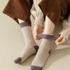 Spring And Autumn Pure Color All-Match Pile Socks Mid-Tube Socks Contrasting