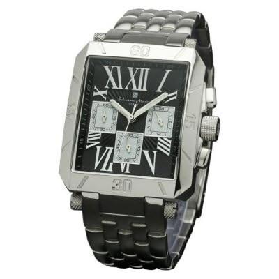 Salvatore Marra Men's Chronograph Watch with Roman Numerals, SM17117-SSBKSV, Officially Imported