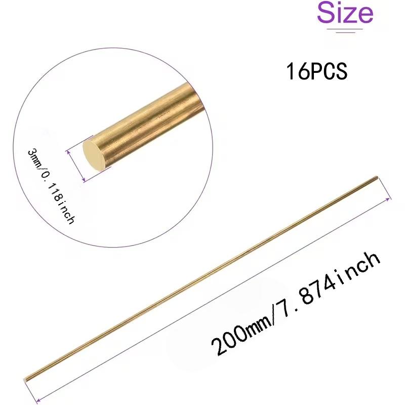 

16Pc d3×200mm Brass Welding Rod Economical for Small Heavy Industry Factory Individual Merchant High-Cost-Effective Set 3 200-16PCS