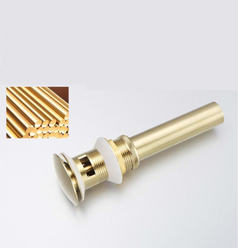 Brushed Gold Uncoated Brass Drain Basin Sink Water Drainage Black Drains Pop Up Drain