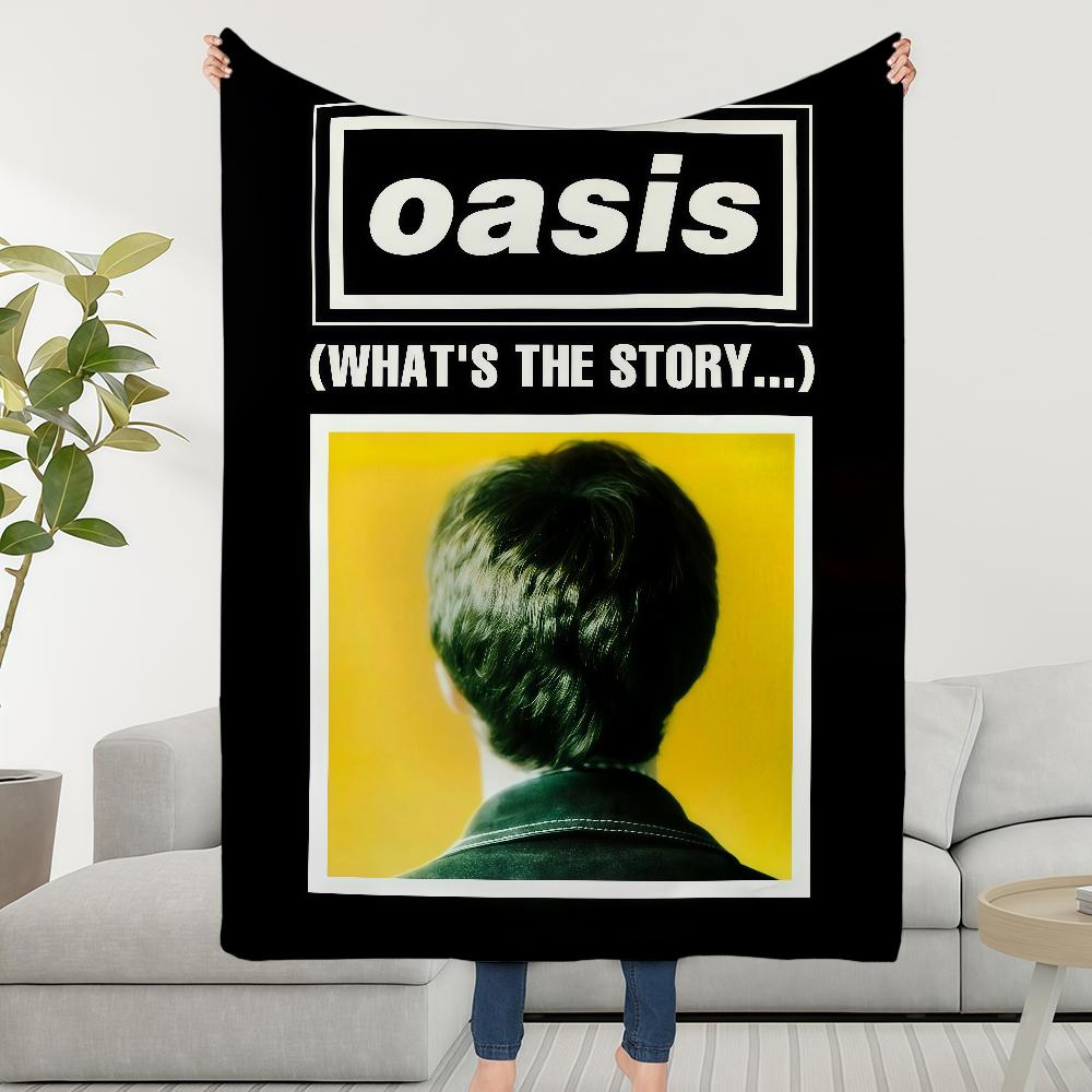 Blanket Throw O-OasiS-ES Super Cosy Plush Living Room Sofa Rock Album Couch Childish Band Birthday Gifts