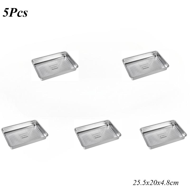 

5/10 Pcs 304 Stainless Steel Tray Food Box Reusable with Plastic Cover Air Hole Sealed Tray Food Storage Fresh-keeping Box