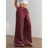New Fashionable Women's Clothing, Elegant and Versatile, Elastic and Casual, Solid Color Pants, Wide Leg Pants