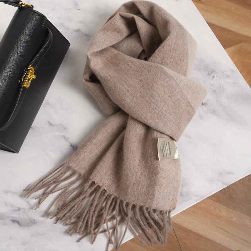 

Color matching plus 100 pure wool scarves for men and women, winter couples, high-end warm scarf, double-sided shawl No specification