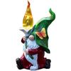 Outdoor Solar Powered Resin Gnome Statue 35cm LED Garden Light Yard Lawn Pathway Decoration For Balcony Terrace