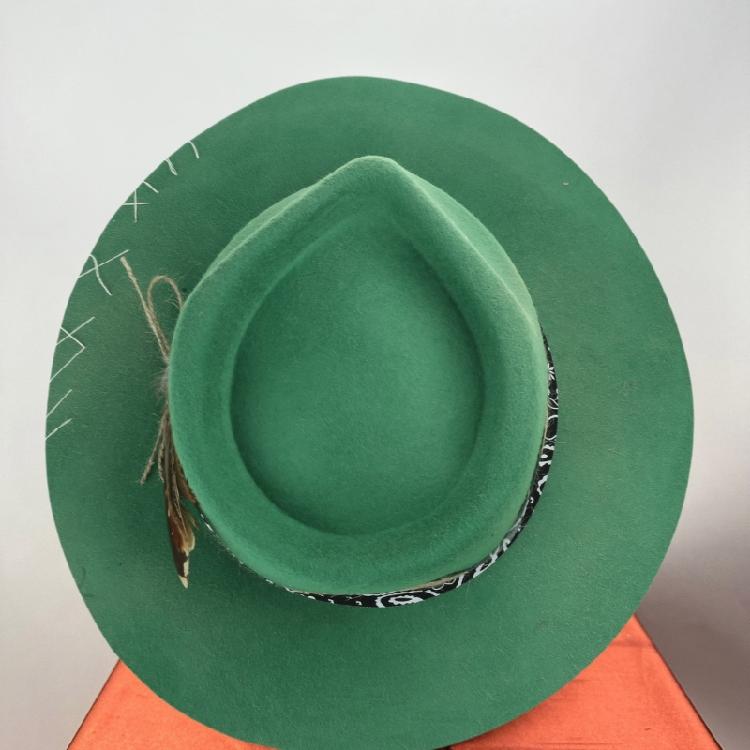 Wool Homburg Exotic Feather Wool Hat Gifts for Comedy Hat Wide Brimmed Unisex Wear for Gatherings Photo Props
