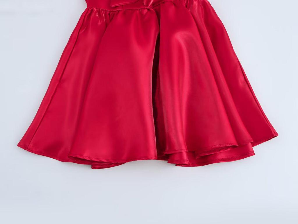 2025 Spring Women's European & American Style Bow Tie Dress