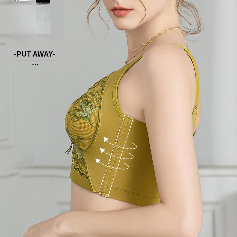 Large Size Bra Women's Bra Gathered Together Thin Style No Steel Ring Sexy Bra Lace Adjustment Type Double Breasted Bra Women's Bra