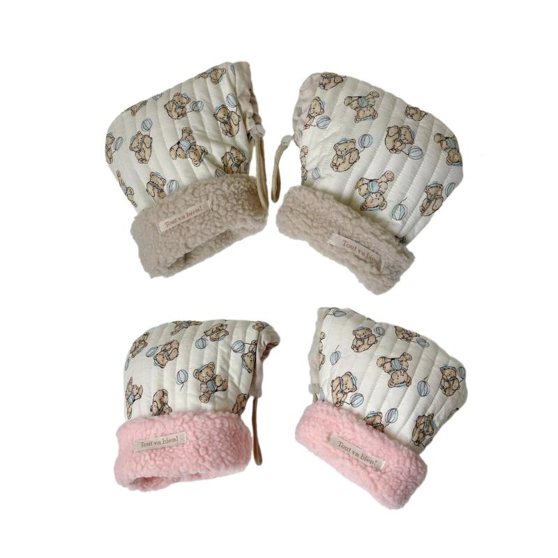 Children's Scooter Gloves Cartoon Pattern Warm Mittens for 3-10T Boys Girls Windproof Balance Bike Riding Gloves