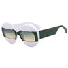 Stylish Round Contrast Color For Ladies Sun Glasses Vintage Oval Clear Gradient Lens Shades UV400 For Gents Trending Punk Sun Glasses