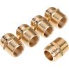 LTWFITTING 3/4" MHT X 3/4" MIP OR 1/2" FIP Hose Adapter,Brass Garden Hose Fitting(Pack of 5)