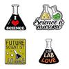 Attractive Style Cartoon Alphabet Badge Fun Chemistry Flask Design Allpurpose Metal Brooch For Summer 2024 Lovers Fashion