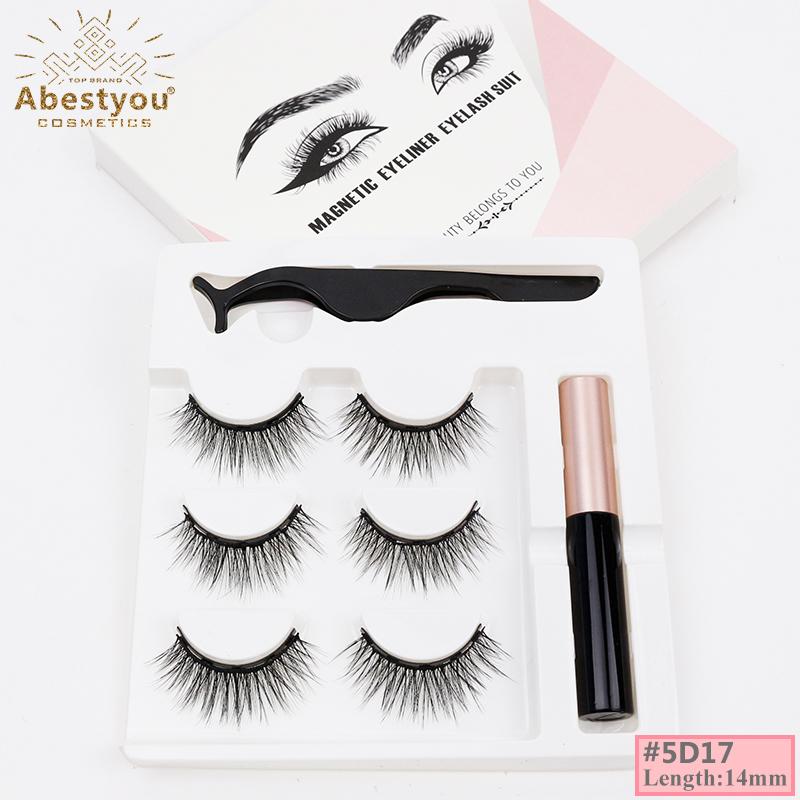 Abestyou Handmade Highest Quality Faux Mink Magnetic Eyelashes with 5 Magnets Light & Strong Magnetic Reusable