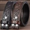 High Quality Pin Buckle Belt Alloy Jeans Belt Retro Embossed Cowhide Belt Women Men