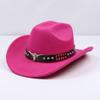 Cappello da cowboy a tesa piatta stile etnico autunnale e invernale da uomo e da donna, fedora western a tesa larga, cappello da ciclismo
