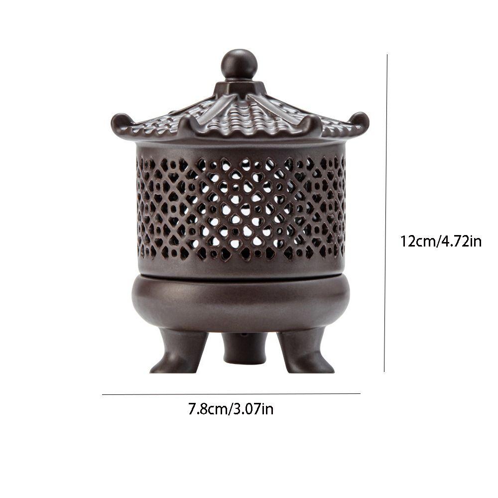 With Lid Sandalwood Agarwood Stove Retro Aromatherapy Holder Incense Burner  Yoga Studio
