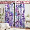 2D flat printing 2pcs Curtain Scene Curtains Butterflies and Lavender Flowers Digital Printed Polyester Drapes Family Party