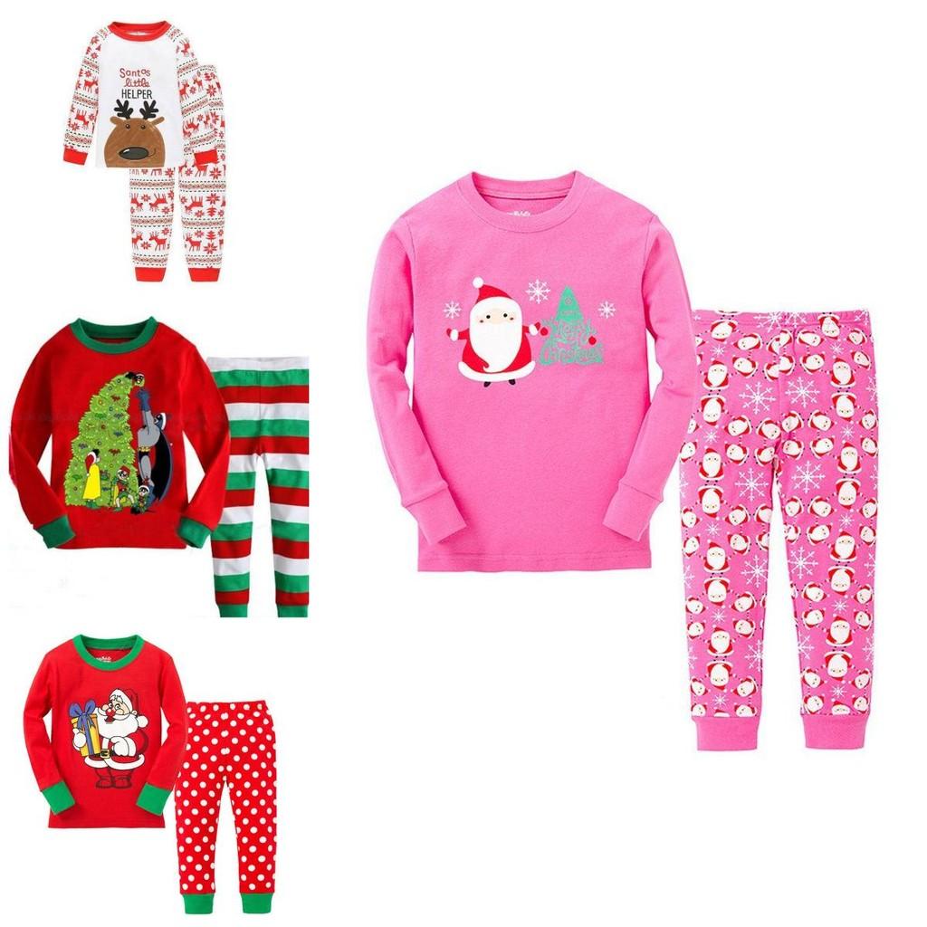 New Cotton Blend Christmas Outfit Set For Kids Cozy Soft Comfortable Sleepwear