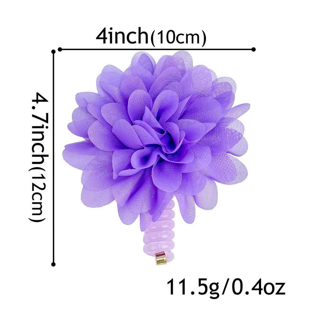 Women Chiffon Flower Elastic Hair Rope Bands Cute Girls Telephone Wire Line Elasticity Hair Ties For Kids Girls Hair Accessories