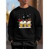 Men's Fashion Crew Neck Sweatshirt, Soft Breathable Comfortable Fabric, Suitable For Home Outings And Parties, Plus Size.