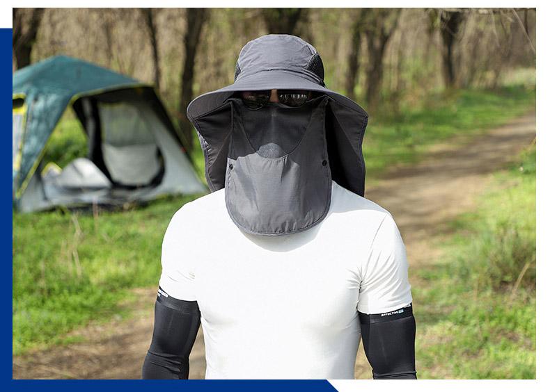 Chapeau de pêcheur à grande tête unisexe 60-65cm Protection solaire Protège-nuque Chapeau d'ombrage pour hommes femmes
