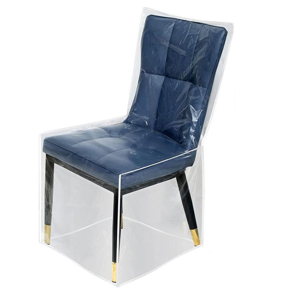 PVC Chair Protector Cover Optional Length Fits Various Chair Types Waterproof Covers for Dining Room Chair Slipcover