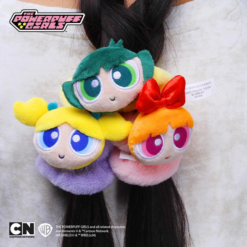 Blossom Girls Powerpuff Plush Hair Ties Band Girls Cartoon Accessories Hair