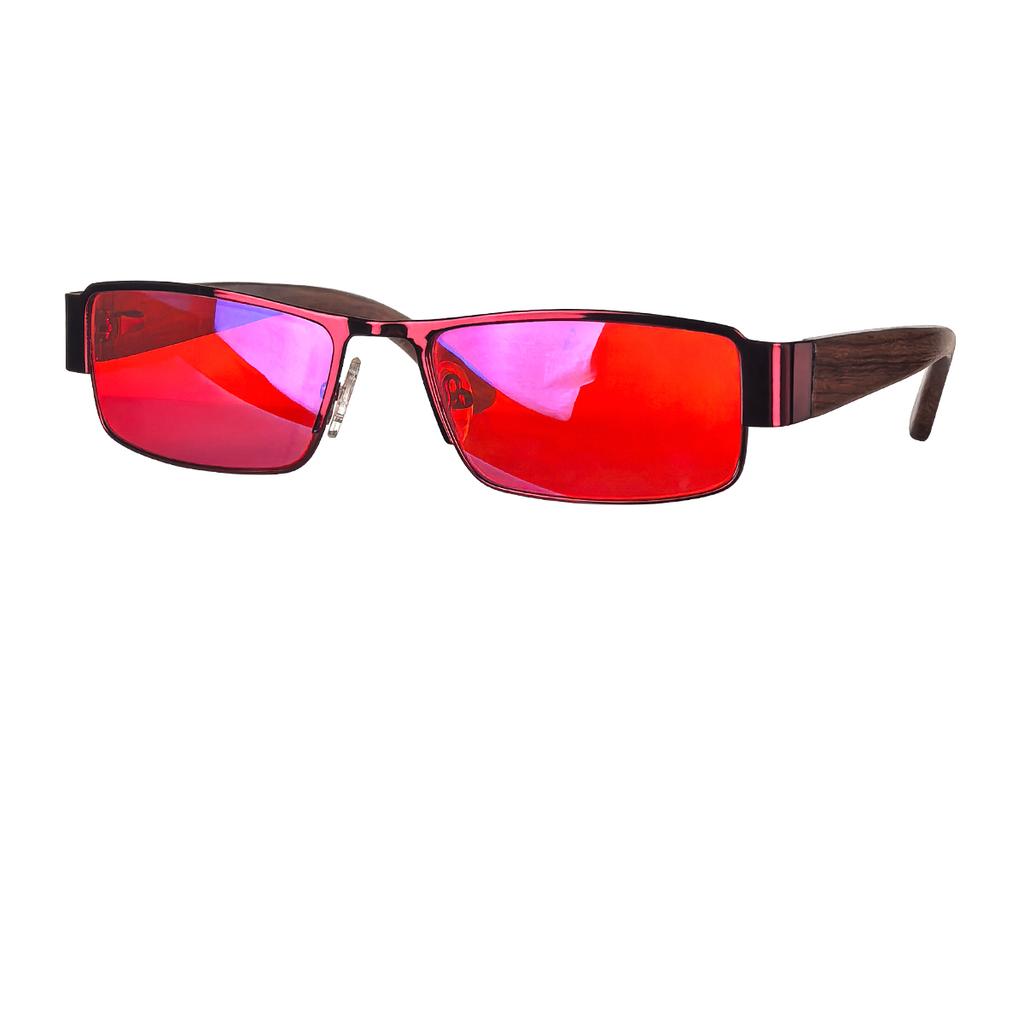 SHINU anti blue light lenses yellow driving glasses sleep glasses red lens orange gamging lens with wood leg frame