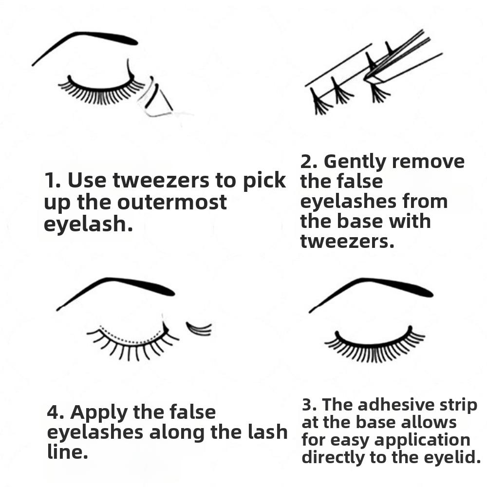 Easy Apply Press on Eyelash Clusters Soft Individual Lashes Comic Eyelash Clusters for Traveling