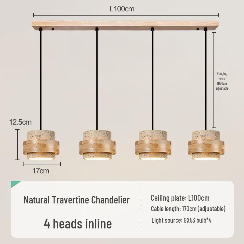 Adjustable Wabi-Sabi Style Solid Wood Pendant Light for Bedroom, Dining, or Bar