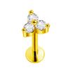 G23 Titanium Threadless Piercing16G/18G/20G  Heart Shape Flower Push Pin Labret Lip Ring Stud Piercing Earring Zircon